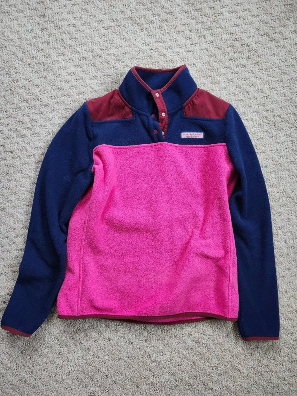Vineyard Vines Fleece pullover 1/4 Snap Jacket Shep Shirt, Women's Small, GUC!